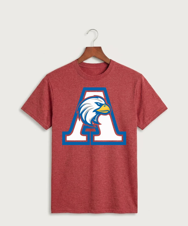 Apollo High School Football (Boys) - Heather Red Port & Co Core Cotton Tee. PC54