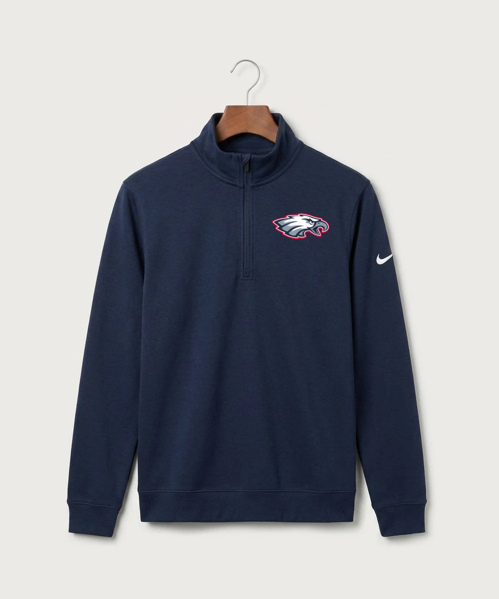 Pequot Lakes High School Football (Boys) - Midnight Navy Nike Club Fleece Sleeve Swoosh 1/2-Zip NKDX6718