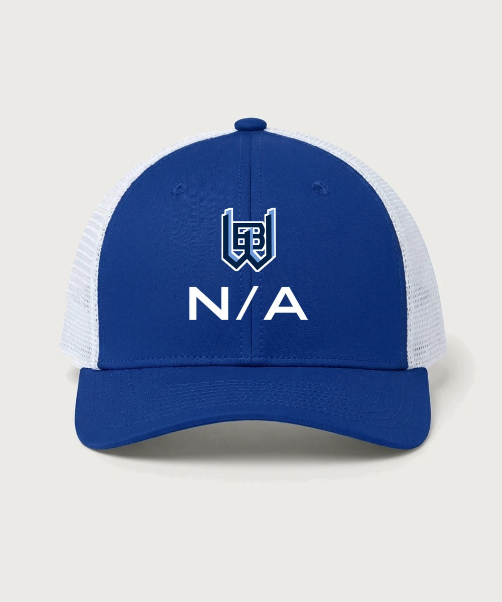 West Bend West High School Football - True Royal/ White Sport-Tek Club Trucker Cap STC46