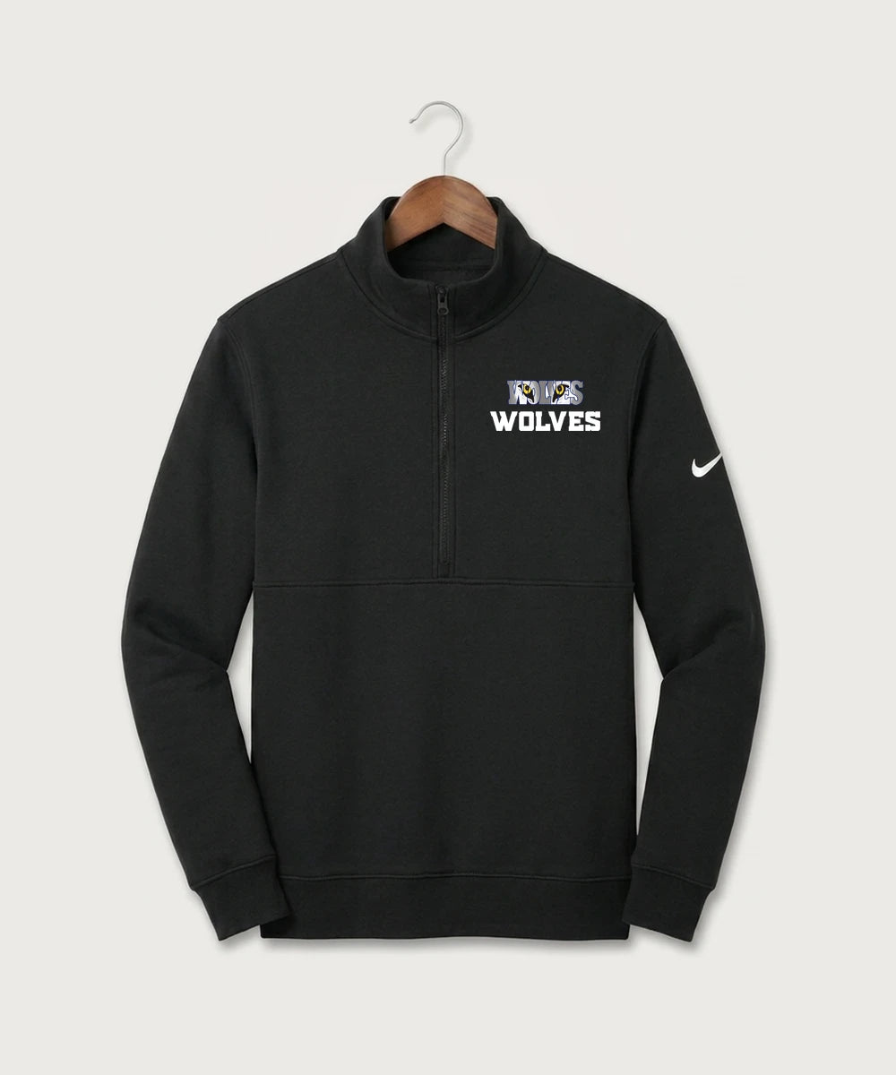Walker Hackensack Akeley Volleyball (Girls) - Black Nike Club Fleece Sleeve Swoosh 1/2-Zip NKDX6718
