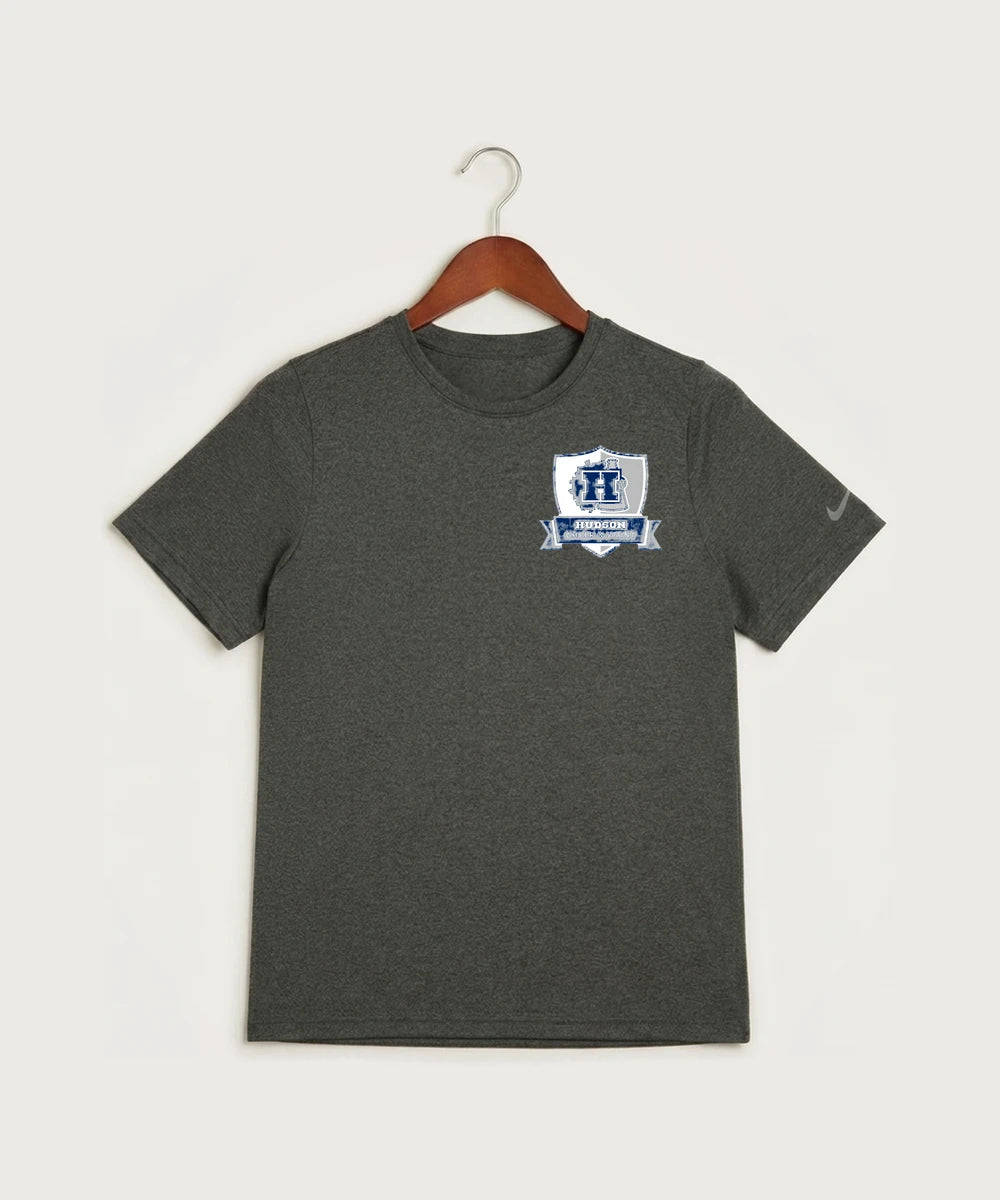 Hudson Cheer & Stunt - Dark Smoke Heather Nike Youth Swoosh Sleeve rLegend Tee NKDX8787