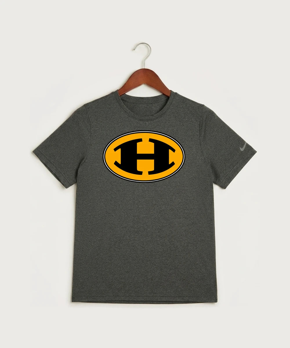 Hutchinson High School Football (Boys) - Dark Smoke Heather Nike Youth Swoosh Sleeve rLegend Tee NKDX8787