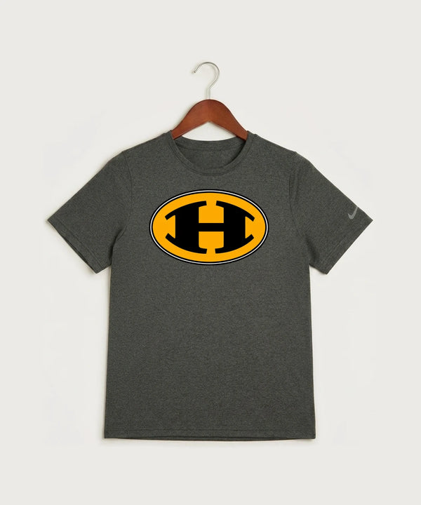 Hutchinson High School Football (Boys) - Dark Smoke Heather Nike Youth Swoosh Sleeve rLegend Tee NKDX8787