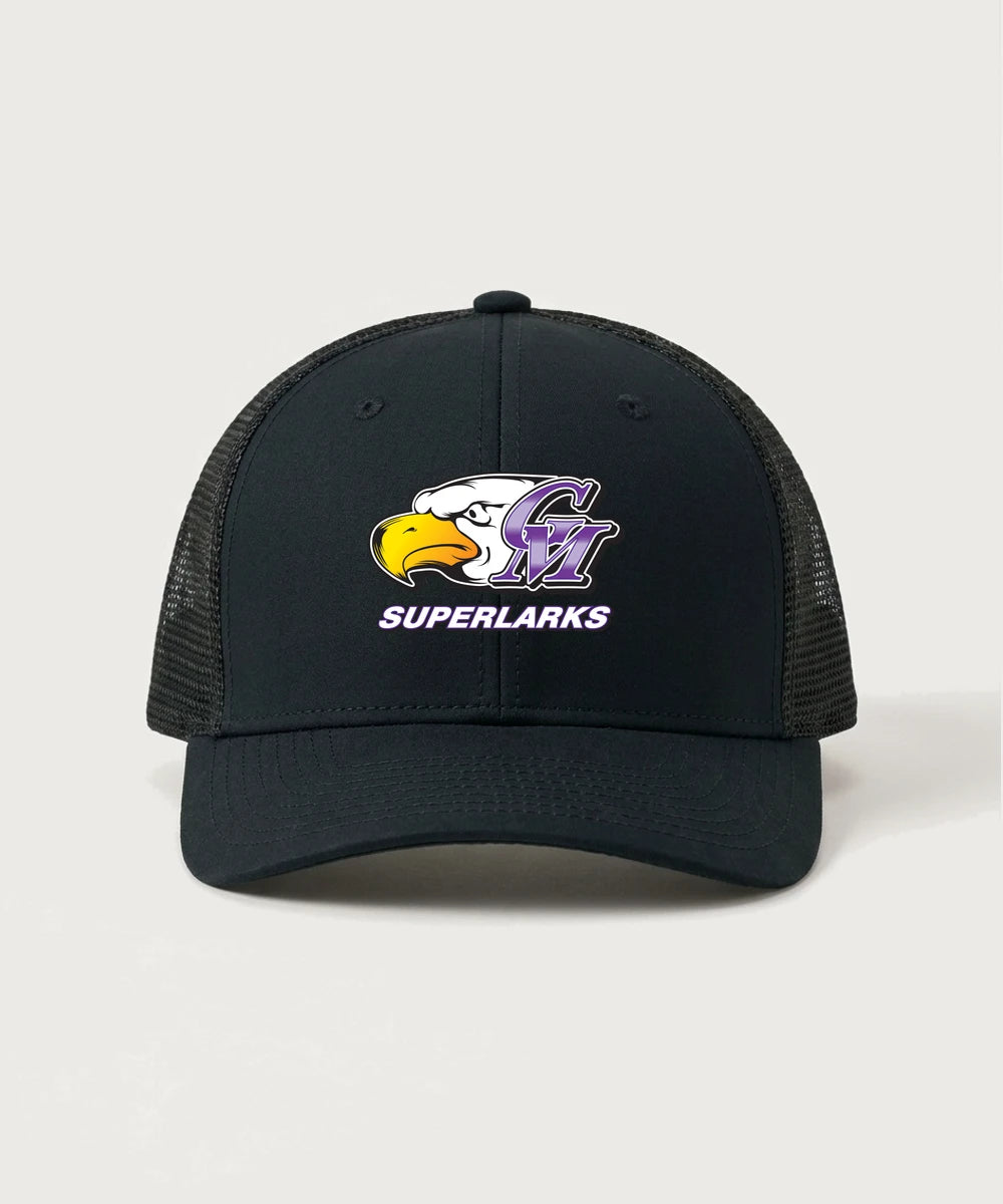 Grand Meadow Football - Black/ Black Sport-Tek Club Trucker Cap STC46