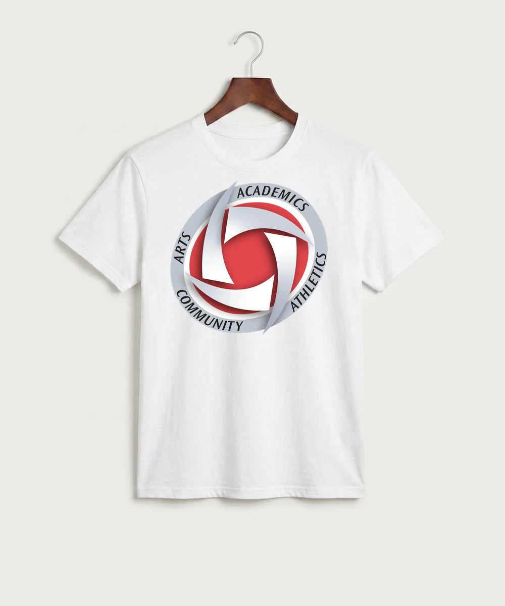 Houston Volleyball - White Port & Co Core Cotton Tee. PC54