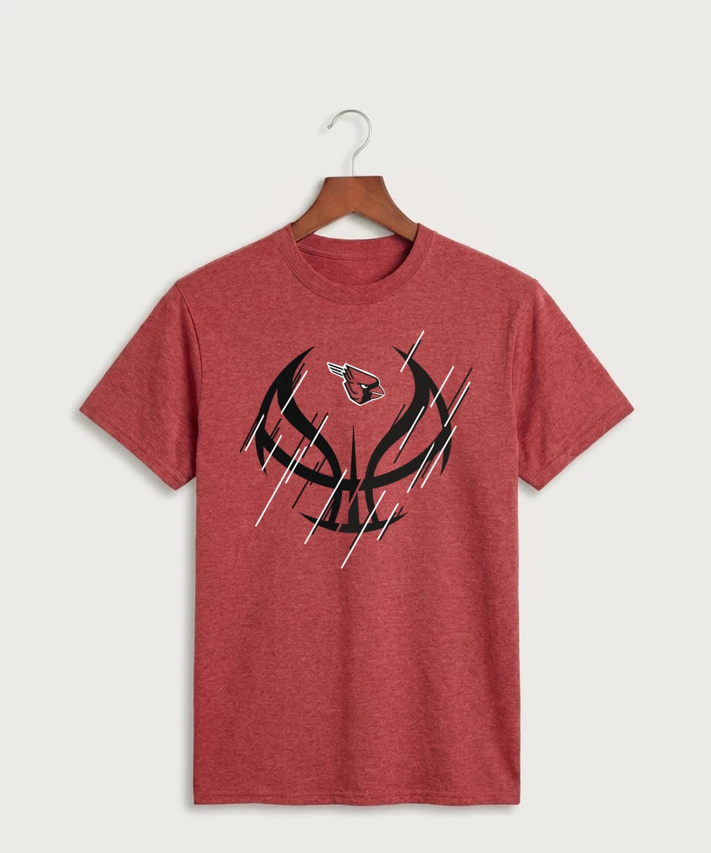 Forreston Basketball - Heather Red Port & Co Core Cotton Tee. PC54