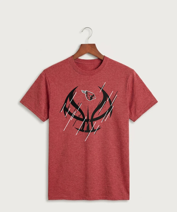 Forreston Basketball - Heather Red Port & Co Core Cotton Tee. PC54