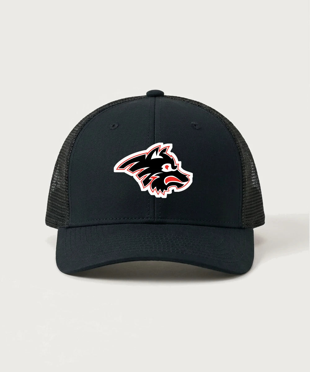 Milaca High School Football (Boys) - Black/ Black Sport-Tek Club Trucker Cap STC46