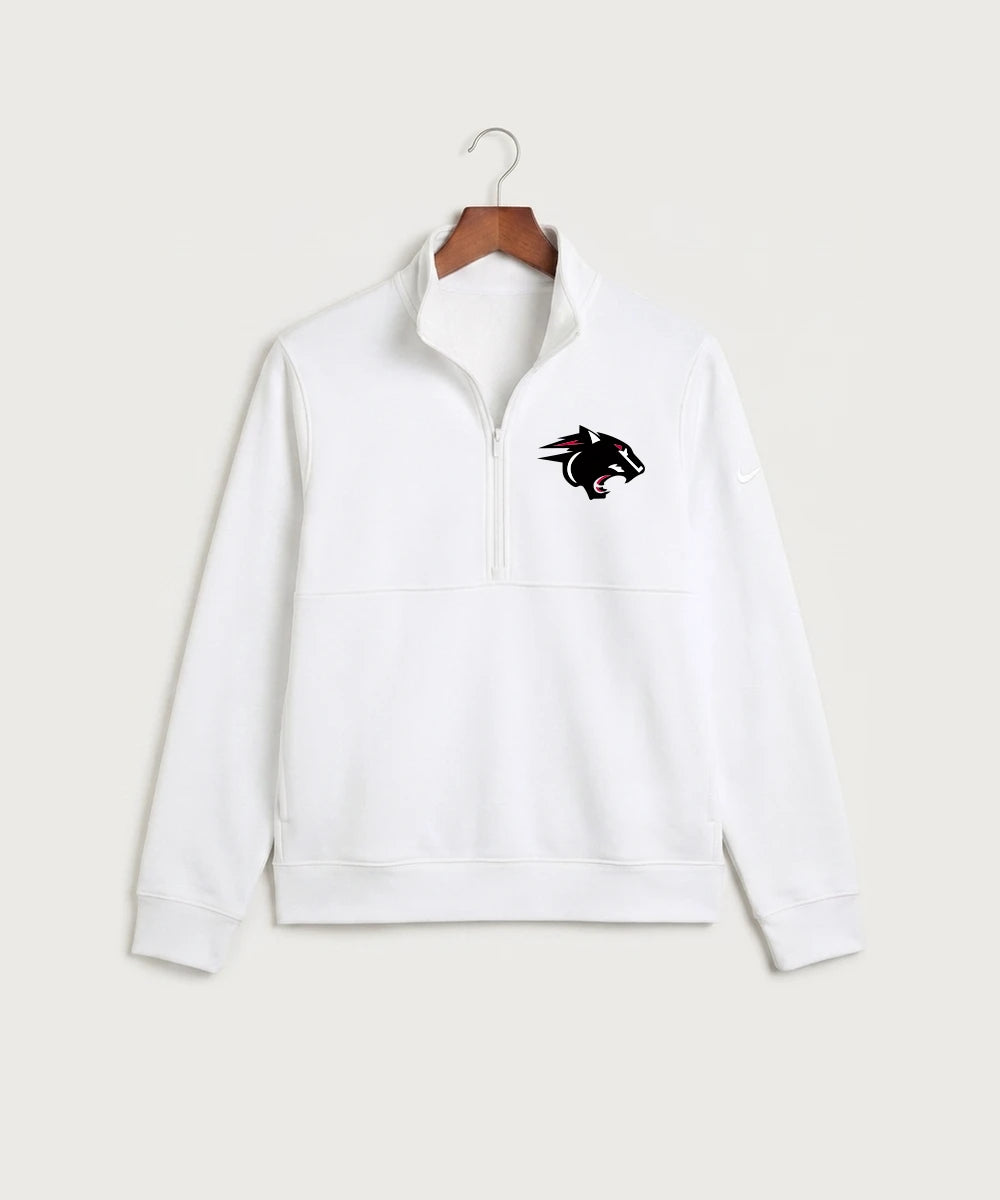 Nrheg Panthers High School Football (Boys) - White Nike Club Fleece Sleeve Swoosh 1/2-Zip NKDX6718