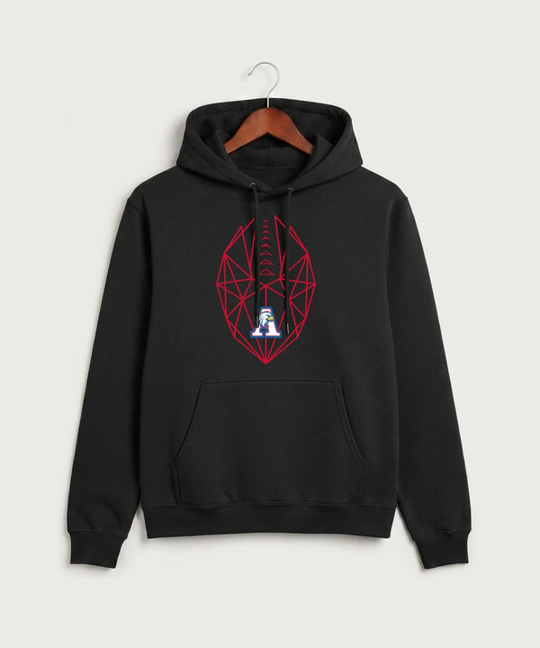 Apollo High School Football (Boys) - Jet Black Port & Co Core Fleece Pullover Hooded Sweatshirt. PC78H