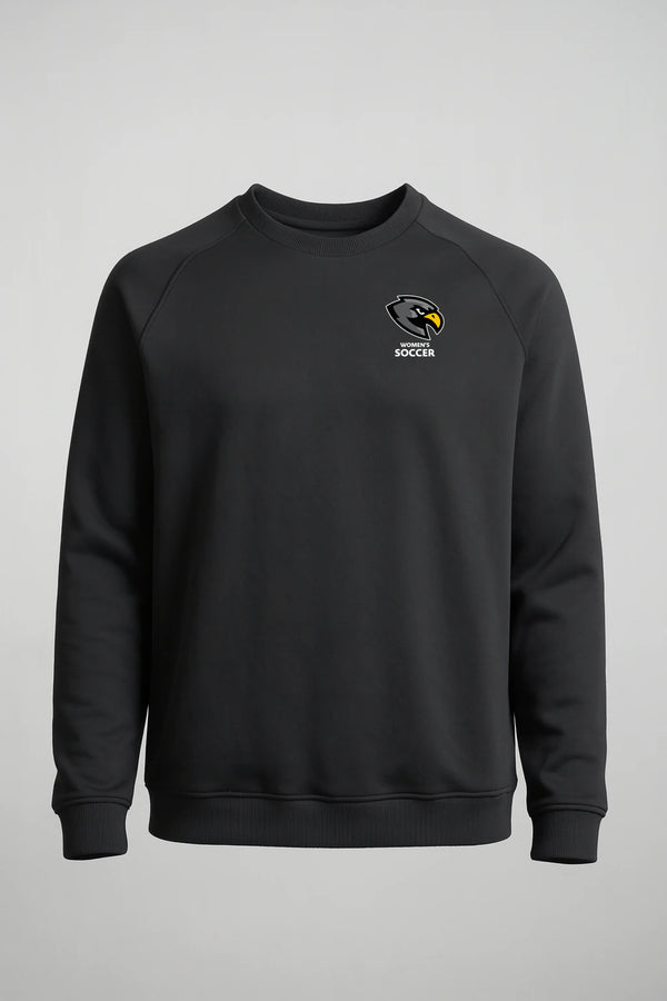 Black Crewneck - Black Hawk College Women's Soccer