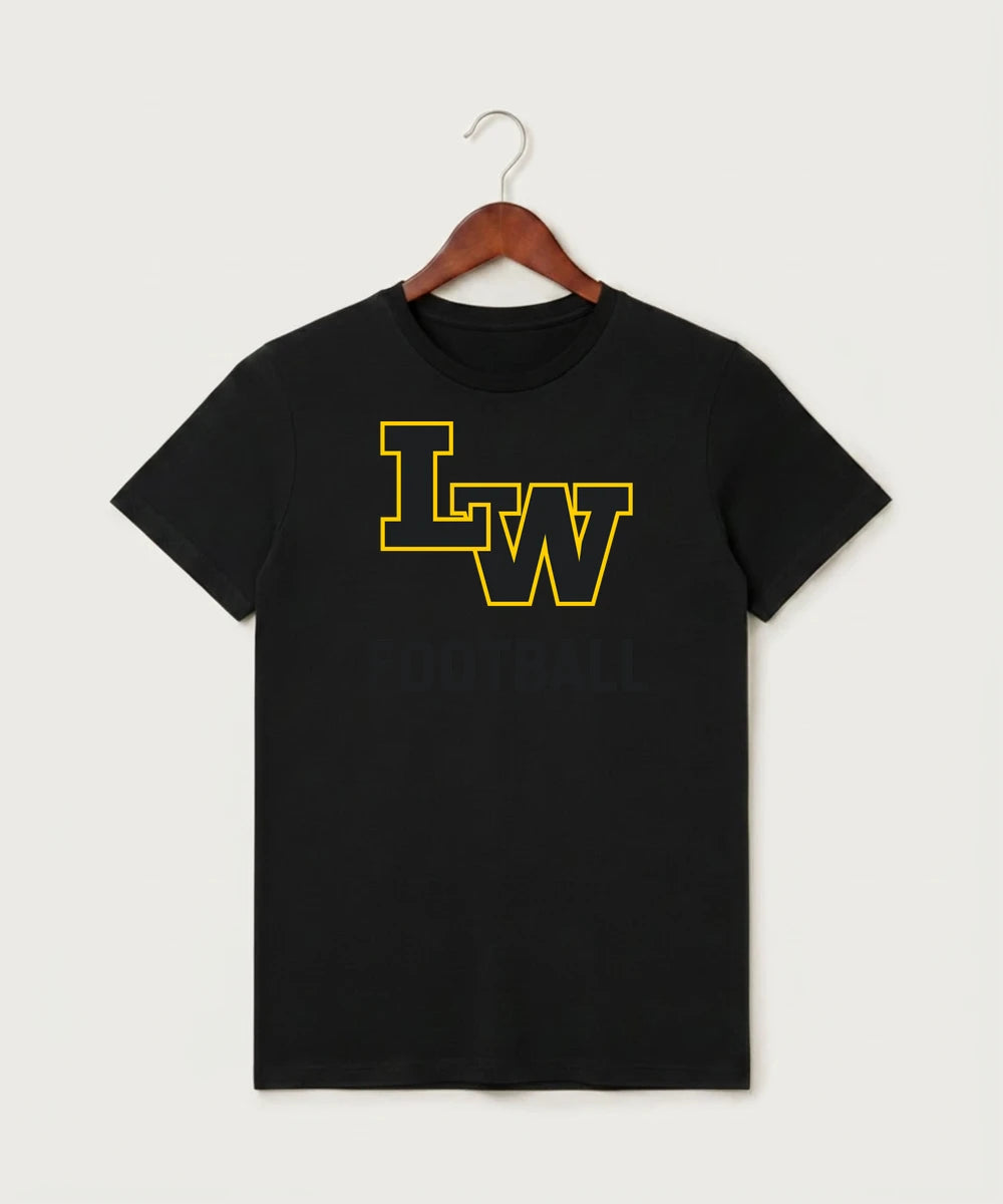 Le-Win Football - Black T-Shirt - Full Front