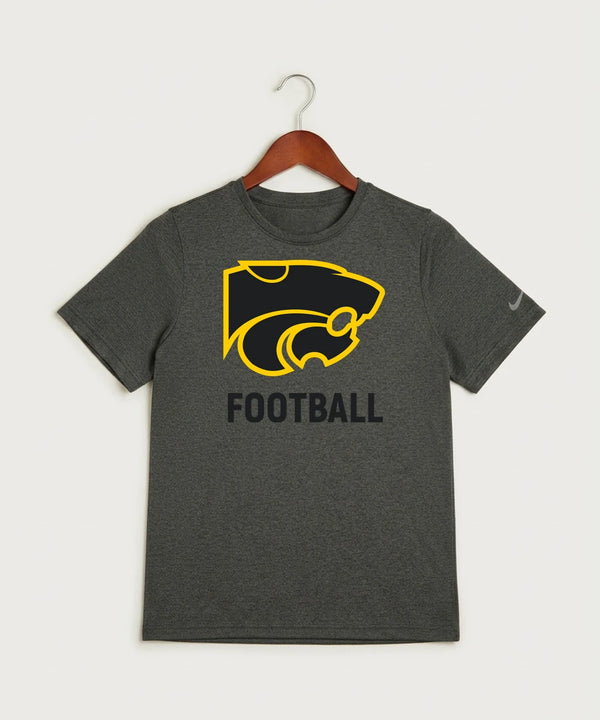 Le-Win Football - Dark Smoke Heather Nike Youth Swoosh Sleeve rLegend Tee NKDX8787