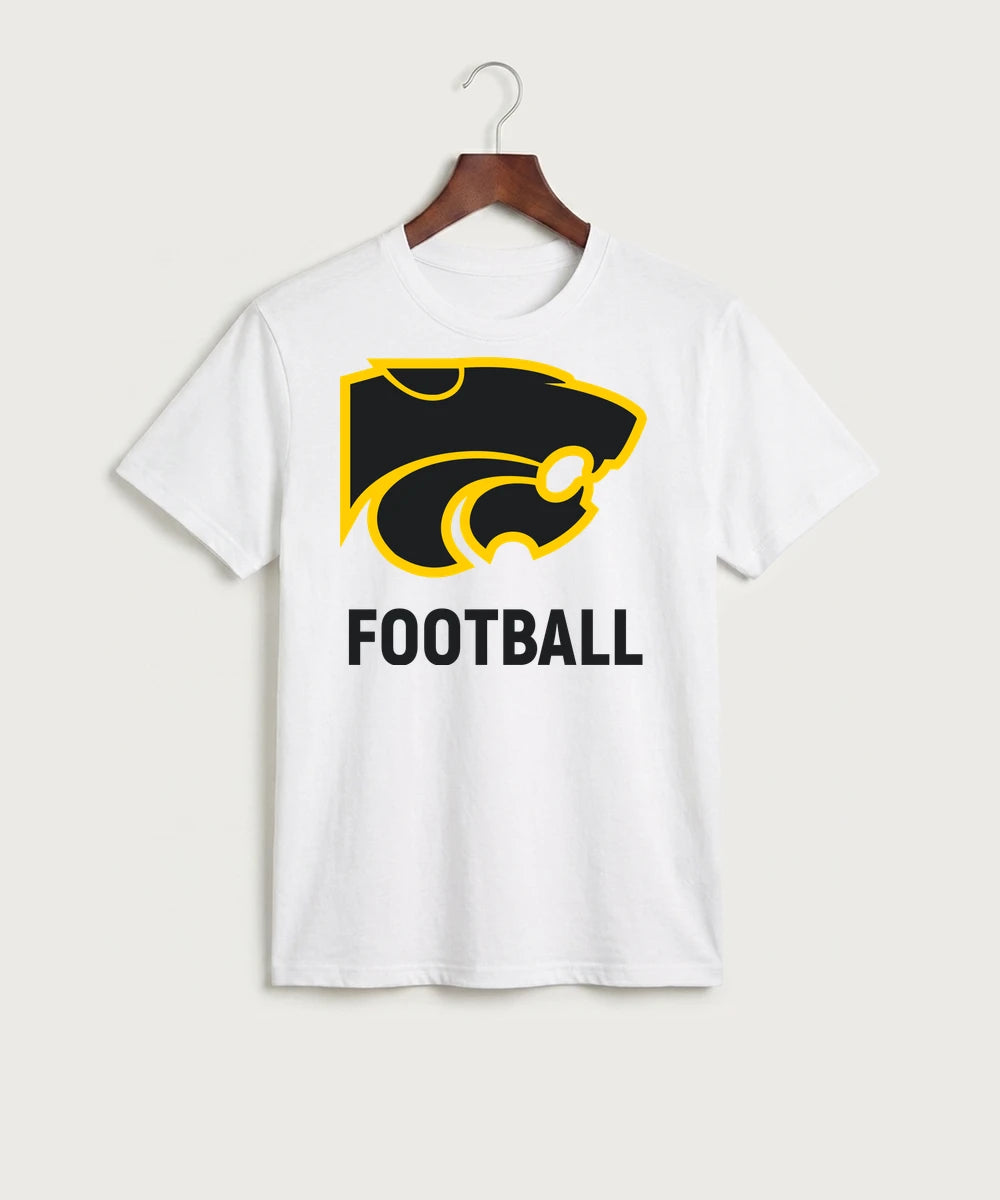 Le-Win Football - White Port & Co Core Cotton Tee. PC54