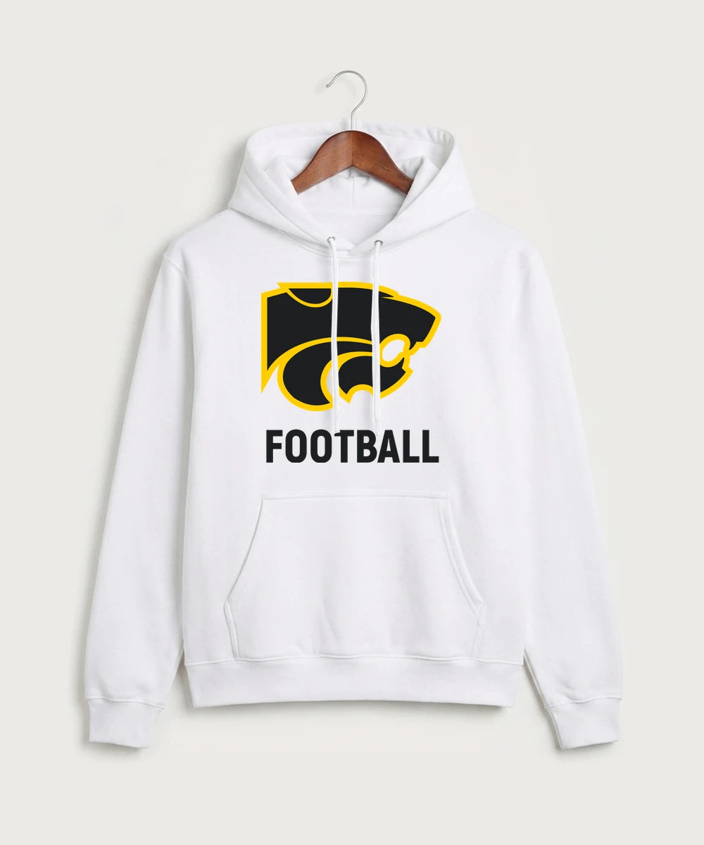 Le-Win Football - White Port & Co Core Fleece Pullover Hooded Sweatshirt. PC78H