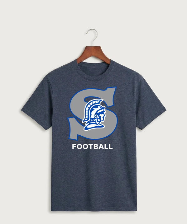 Southwest Football - Heather Navy Port & Co Core Cotton Tee. PC54