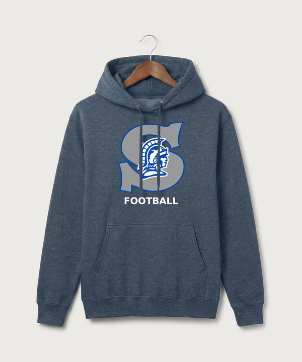 Southwest Football - Heather Navy Port & Co Core Fleece Pullover Hooded Sweatshirt. PC78H