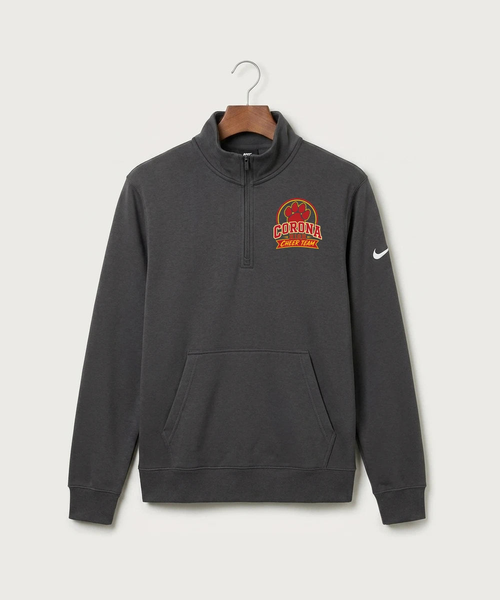 Corona Senior High School Cheer - Anthracite Nike Club Fleece Sleeve Swoosh 1/2-Zip NKDX6718