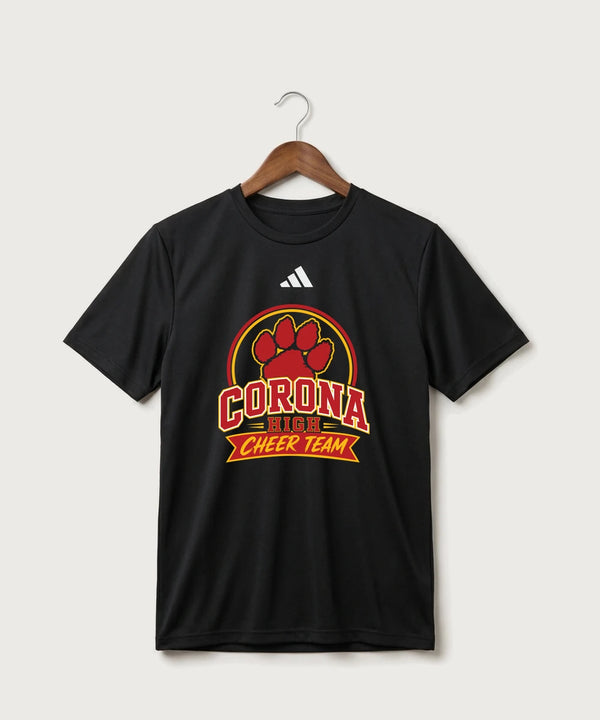 Corona Senior High School Cheer - Black/ White Men's Pregame T-Shirt