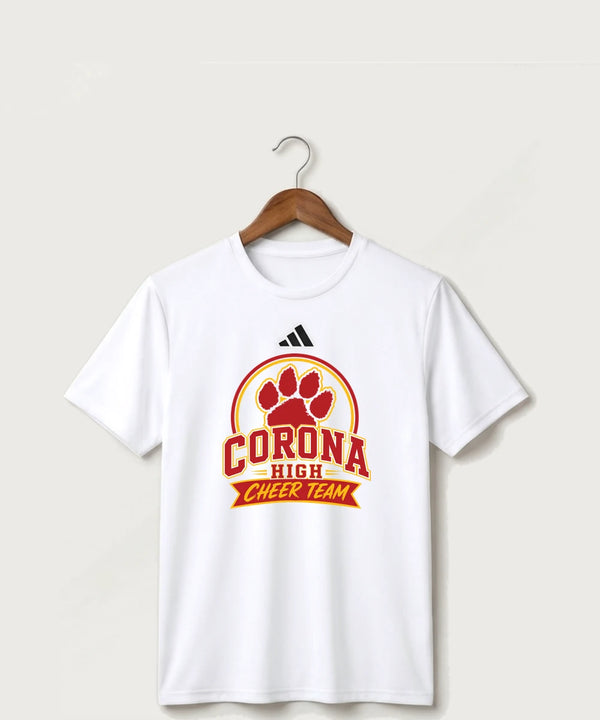Corona Senior High School Cheer - White/ Black Men's Pregame T-Shirt