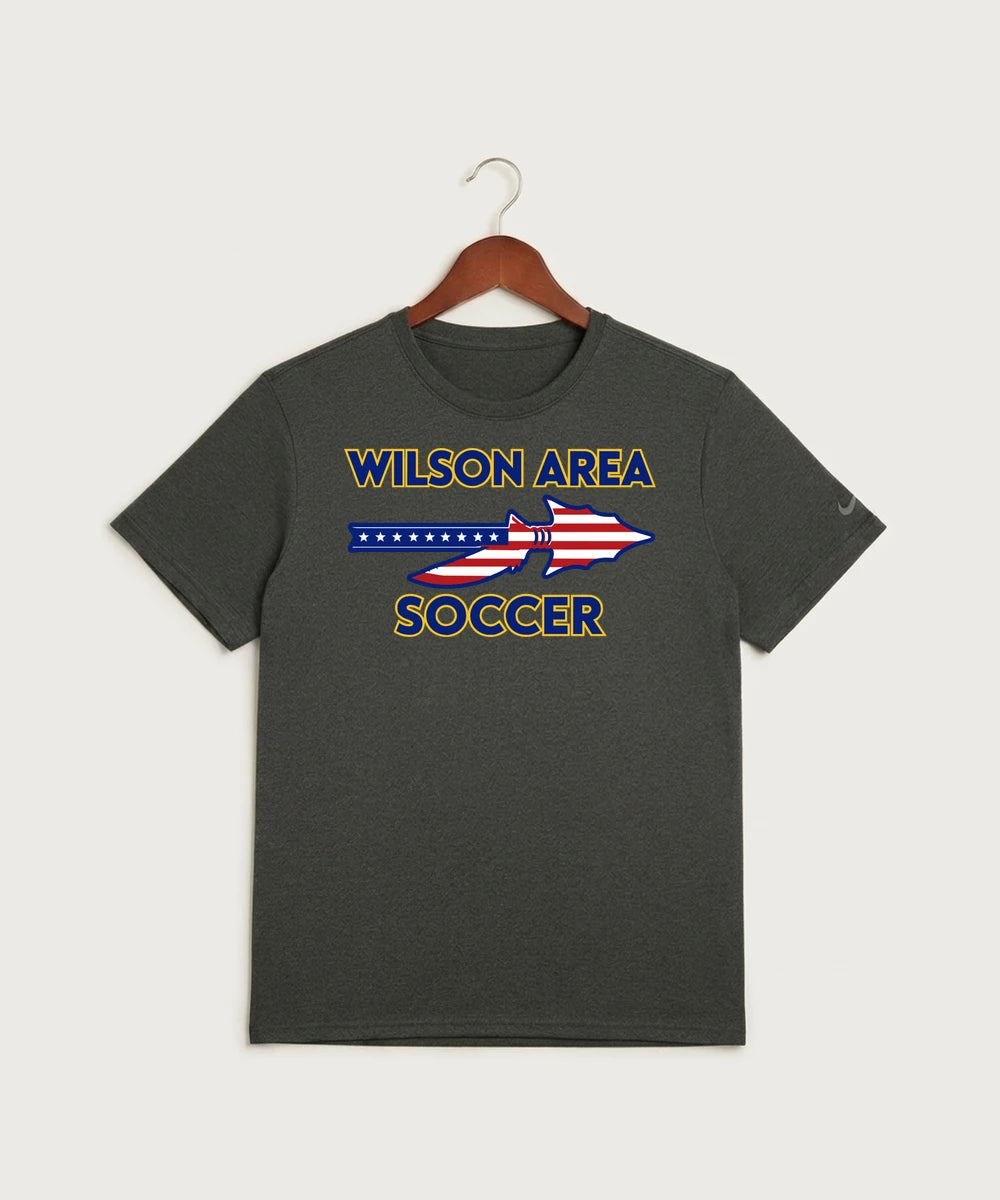 Wilson Area School Soccer Soccer - Dark Smoke Heather Nike Swoosh Sleeve rLegend Tee NKDX8730