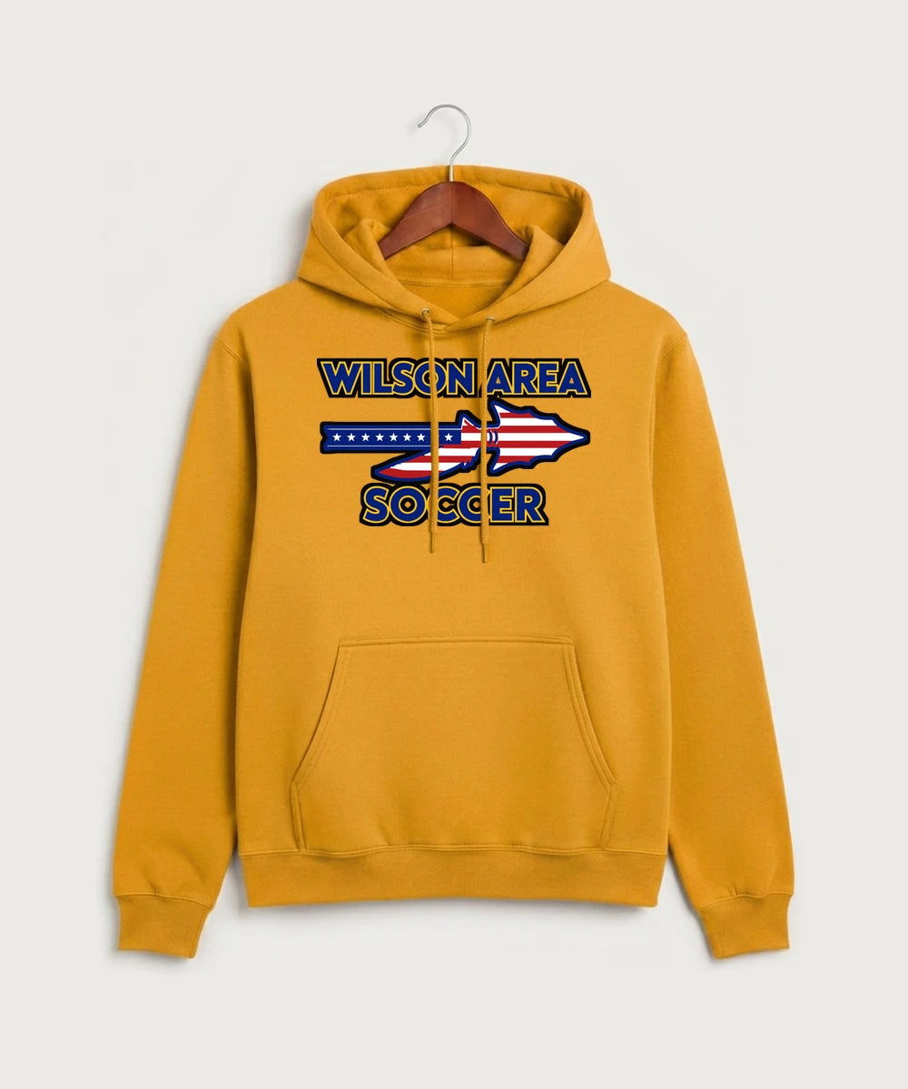 Wilson Area School Soccer Soccer - Gold Port & Co Core Fleece Pullover Hooded Sweatshirt. PC78H