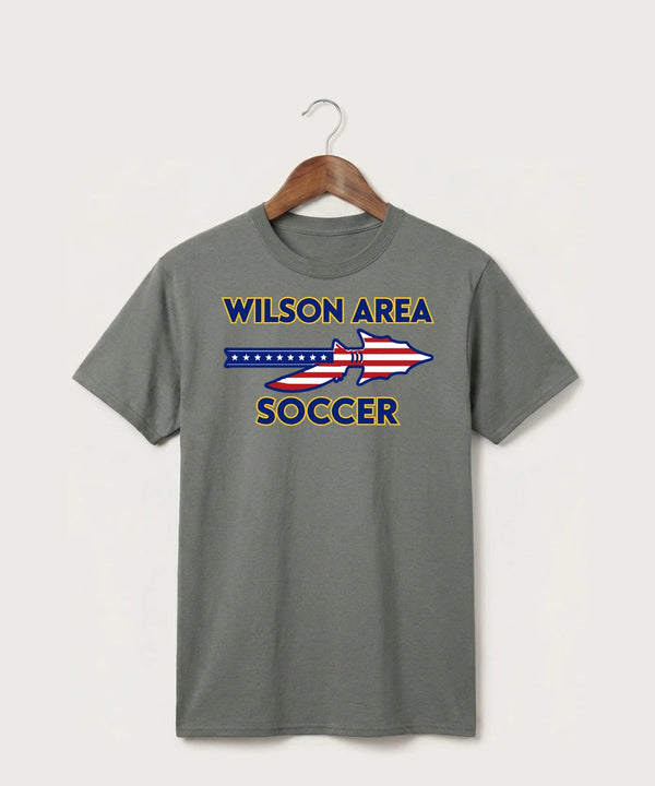 Wilson Area School Soccer Soccer - Medium Grey Port & Co Core Cotton Tee. PC54