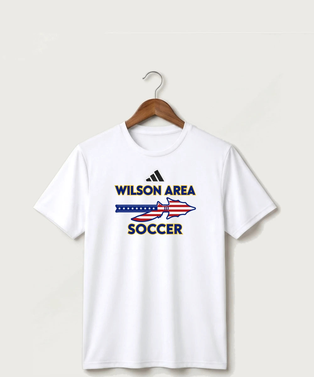 Wilson Area School Soccer Soccer - White/ Black Men's Pregame T-Shirt