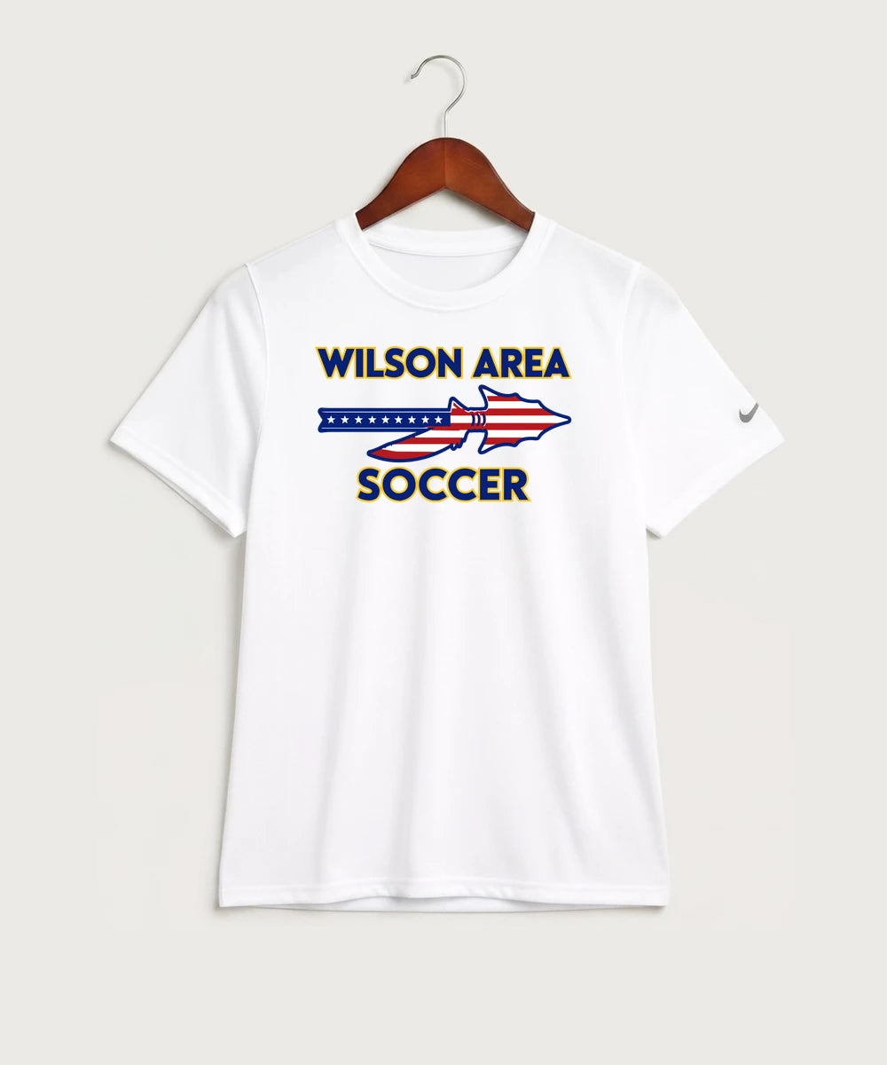 Wilson Area School Soccer Soccer - White Nike Youth Swoosh Sleeve rLegend Tee NKDX8787