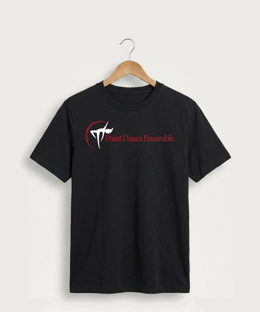 Point Dance Ensemble Dance - Jet Black Port & Co Core Cotton Tee. PC54