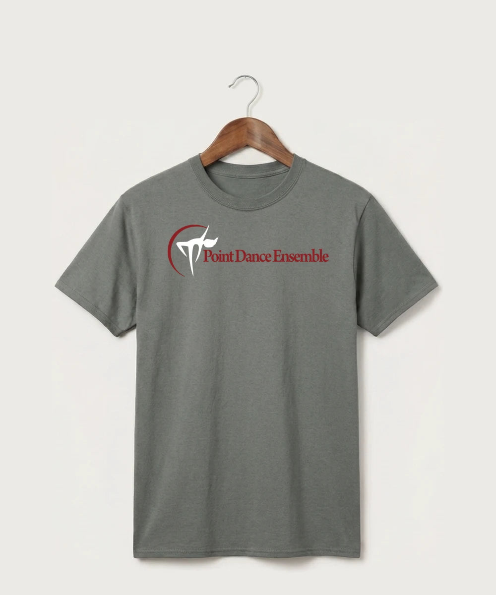 Point Dance Ensemble Dance - Medium Grey Port & Co Core Cotton Tee. PC54