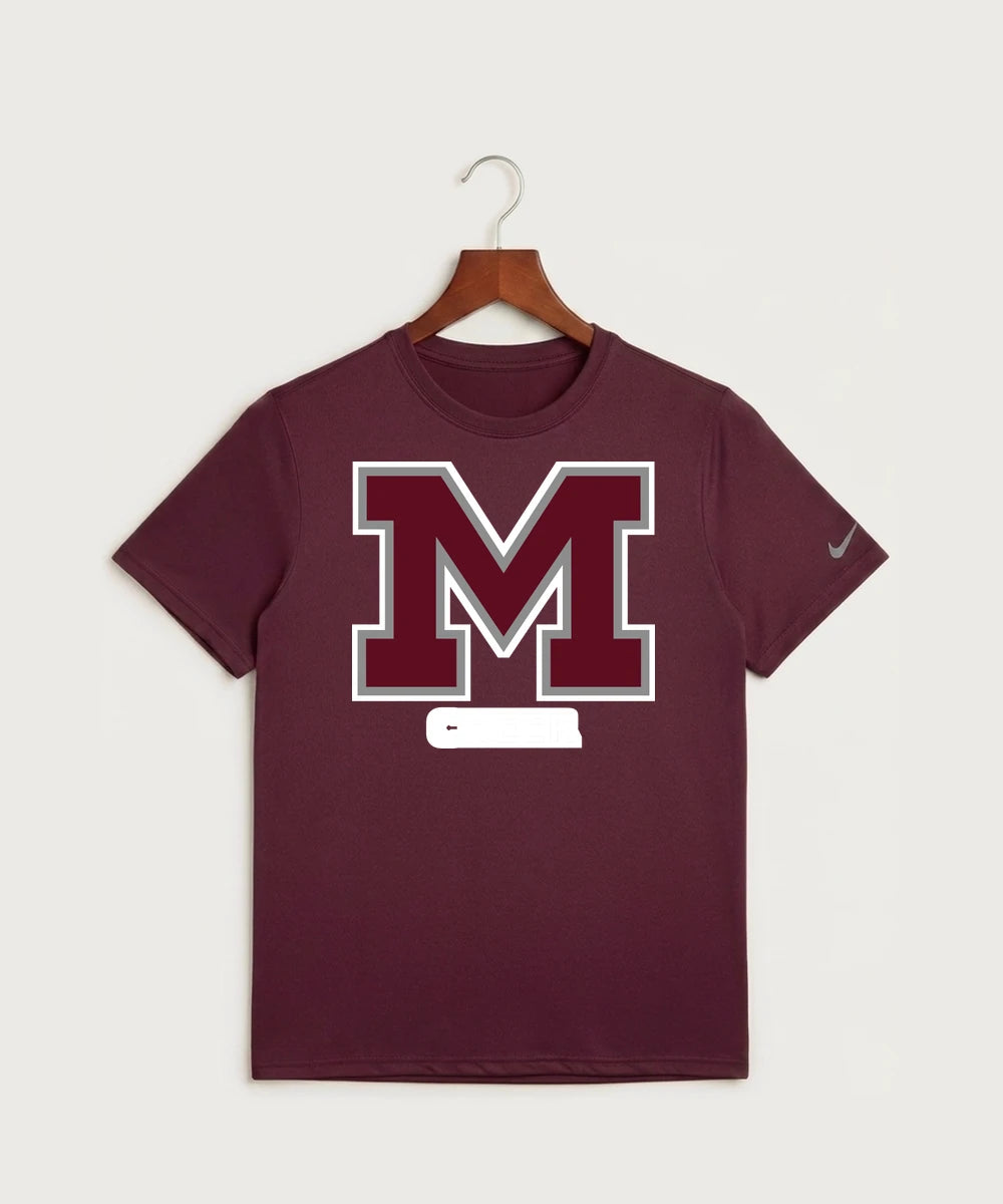 Moline Cheer general - Deep Maroon Nike Swoosh Sleeve rLegend Tee NKDX8730