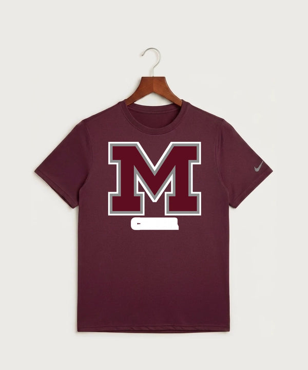 Moline Cheer general - Deep Maroon Nike Swoosh Sleeve rLegend Tee NKDX8730