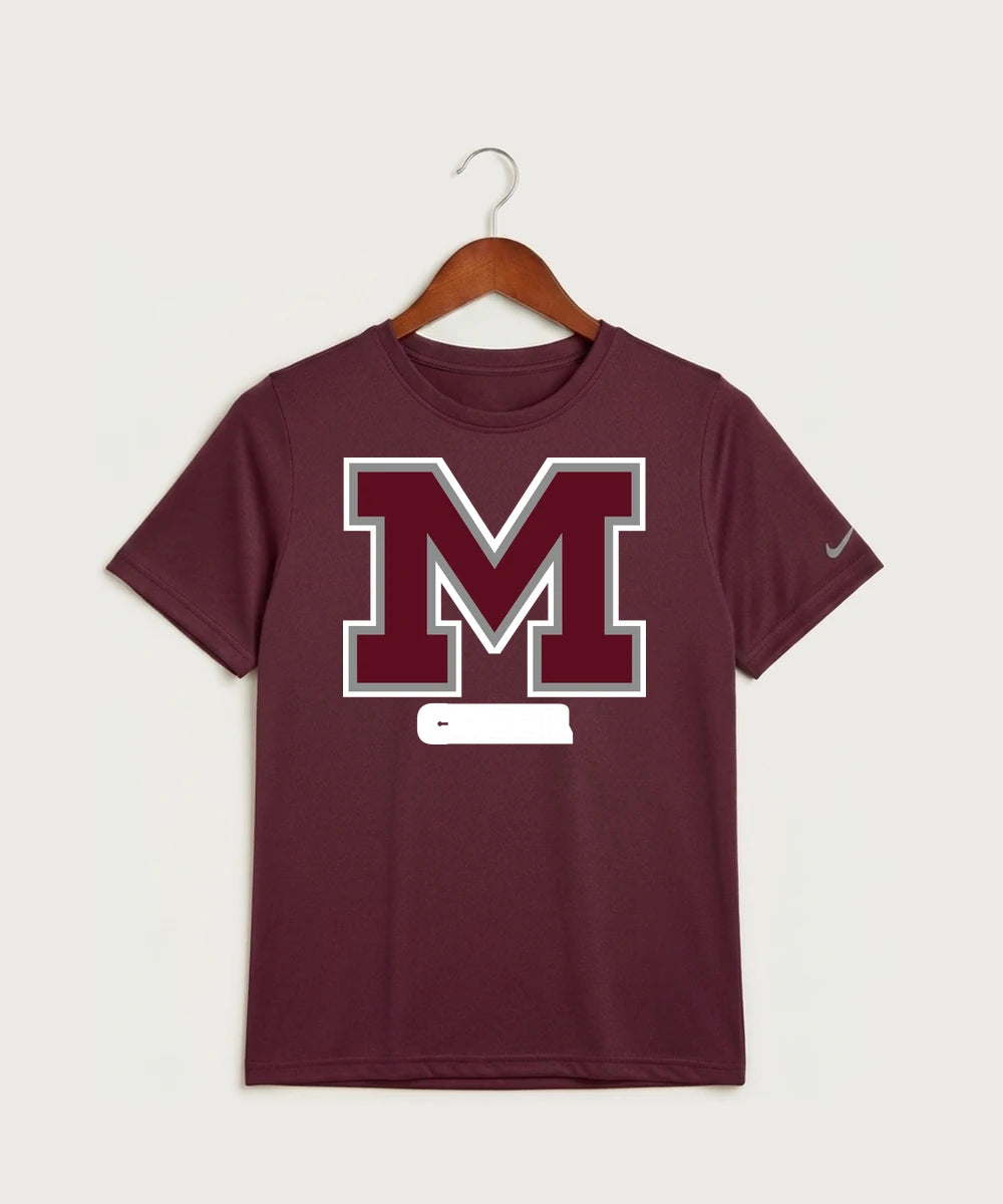 Moline Cheer general - Deep Maroon Nike Youth Swoosh Sleeve rLegend Tee NKDX8787