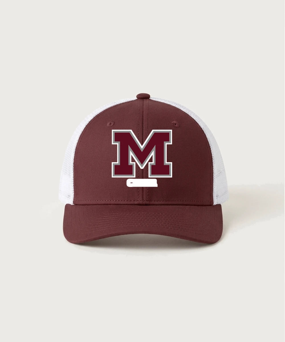 Moline Cheer general - Maroon/ White Sport-Tek Club Trucker Cap STC46
