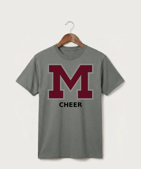 Moline Cheer general - Medium Grey Port & Co Core Cotton Tee. PC54