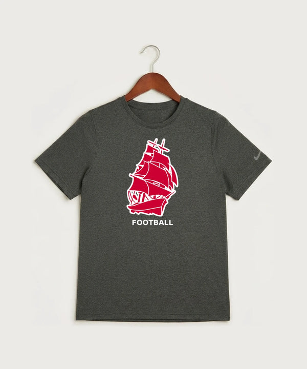 Amboy Football general - Dark Smoke Heather Nike Youth Swoosh Sleeve rLegend Tee NKDX8787