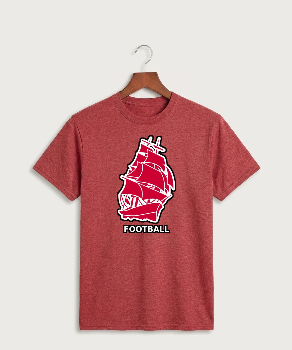 Amboy Football general - Heather Red Port & Co Core Cotton Tee. PC54
