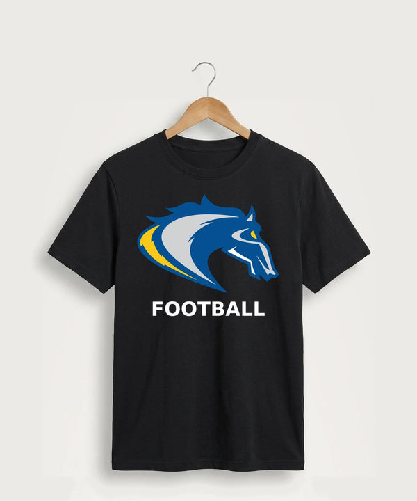 Riverside High School Football general - Jet Black Port & Co Core Cotton Tee. PC54