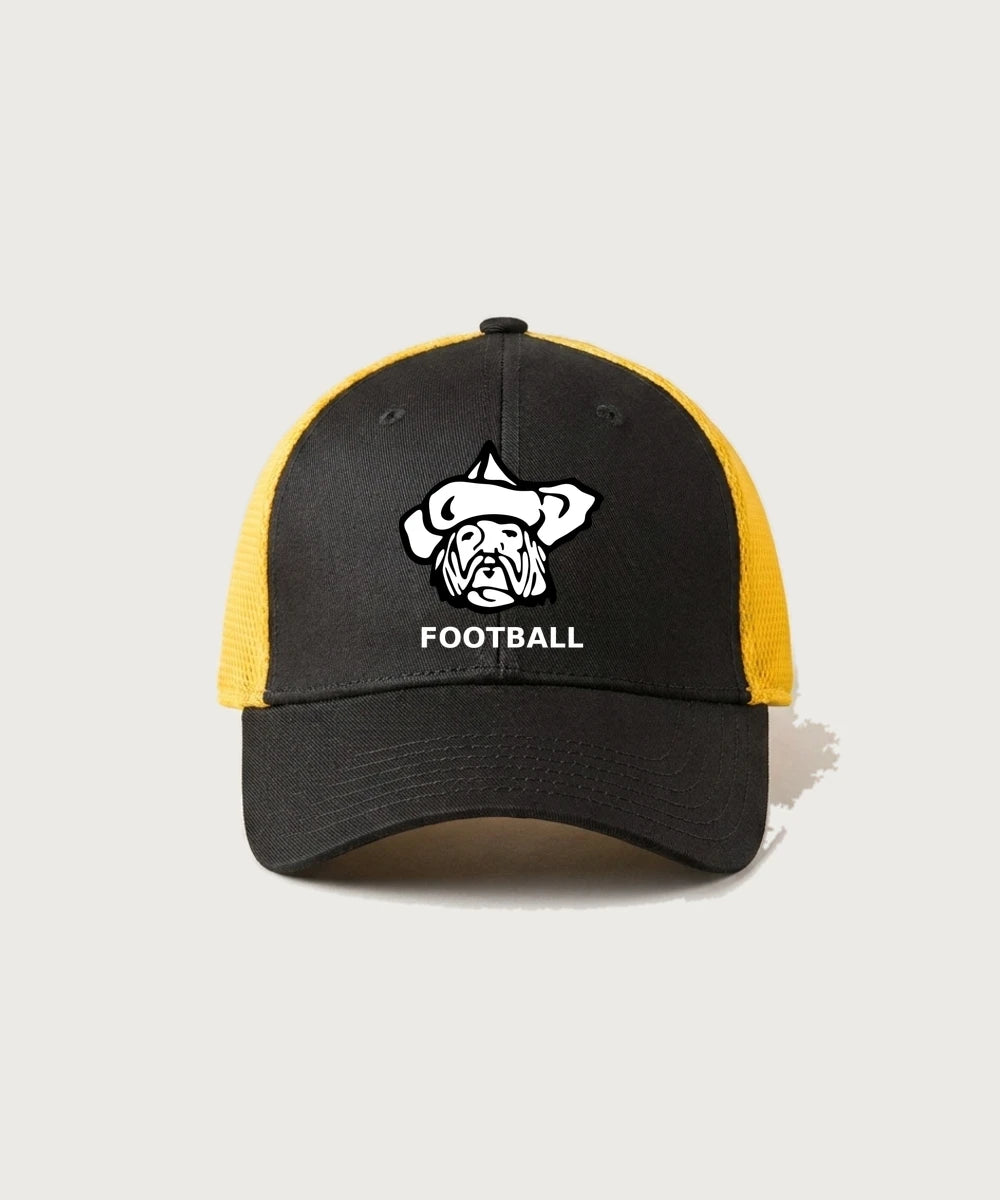 Polo HS Football general - Black/ Gold New Era - Stretch Mesh Cap. NE1020