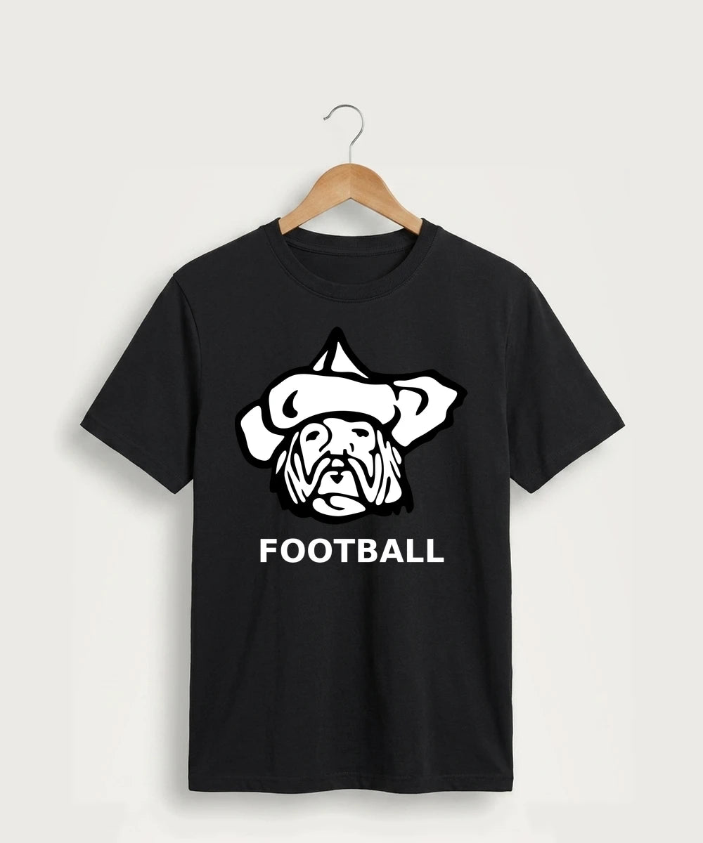 Polo HS Football general - Jet Black Port & Co Core Cotton Tee. PC54