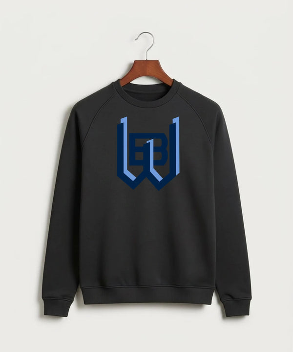 West Bend West High School Football - Black Crewneck - Full Chest