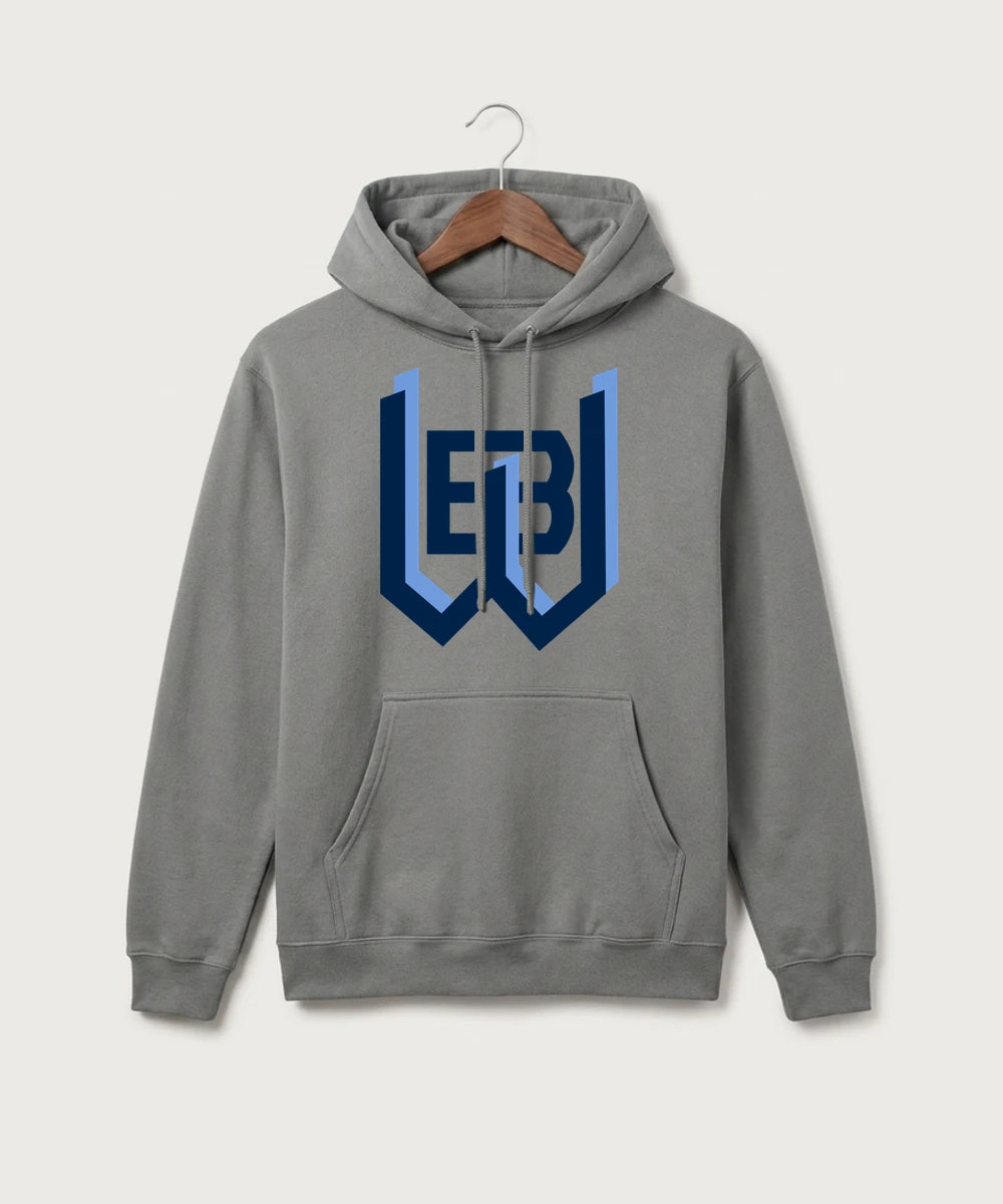West Bend West High School Football - Medium Grey Port & Co Core Fleece Pullover Hooded Sweatshirt. PC78H