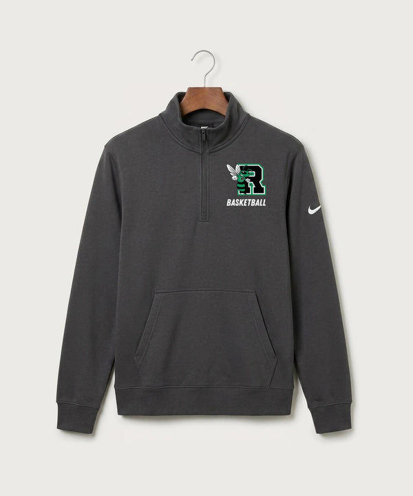 2026 Roswell High School Boys & Girls Basketball Team Store - Anthracite Nike Club Fleece Sleeve Swoosh 1/2-Zip NKDX6718