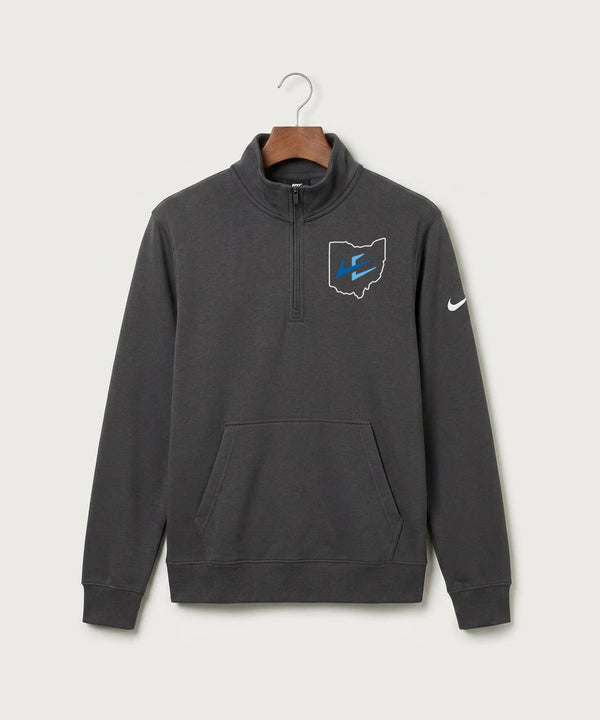 Leading Edge Ohio Team Store - Anthracite Nike Club Fleece Sleeve Swoosh 1/2-Zip NKDX6718