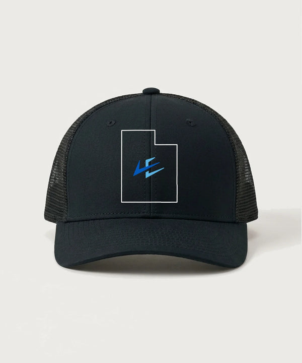 Leading Edge Utah Team Store - Black/ Black Sport-Tek Club Trucker Cap STC46