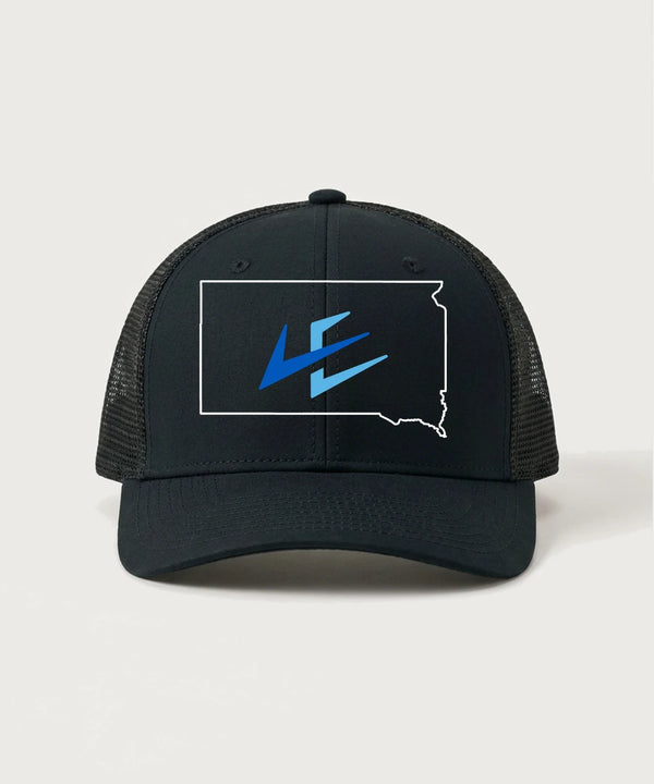 Leading Edge South Dakota Team Store - Black/ Black Sport-Tek Club Trucker Cap STC46