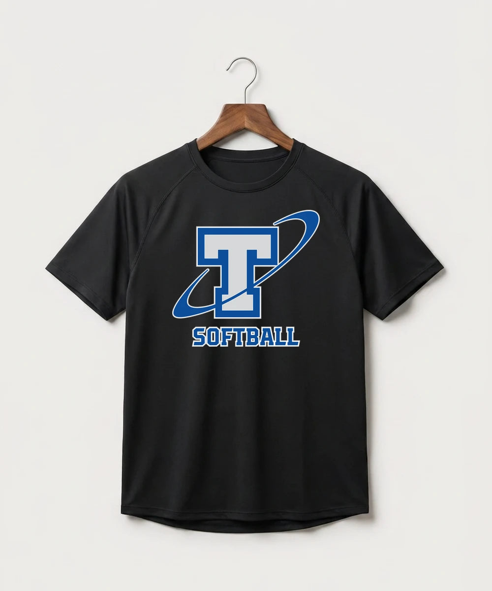 Papillion La Vista South Titan Softball Team Store - Black Tee - Full Front