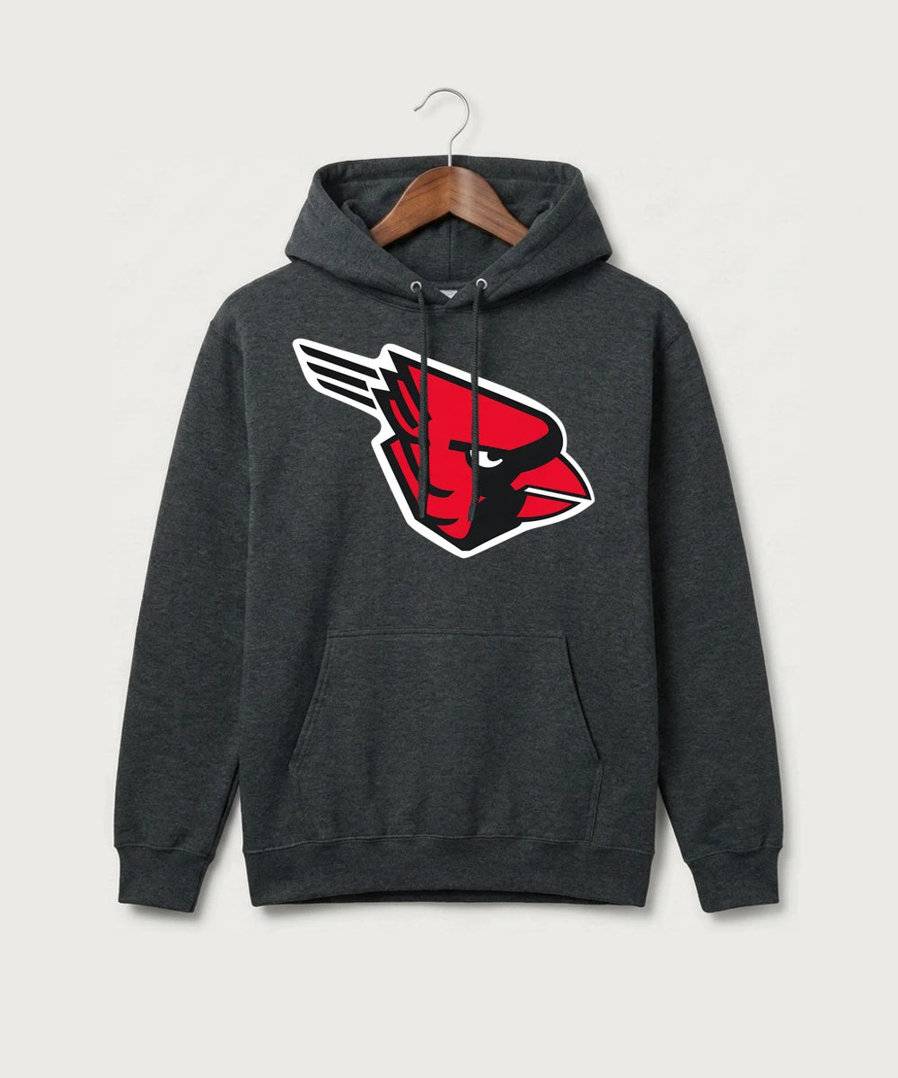 GF E2E Test 02 Track and Field - Black Heather Port & Co Core Fleece Pullover Hooded Sweatshirt. PC78H