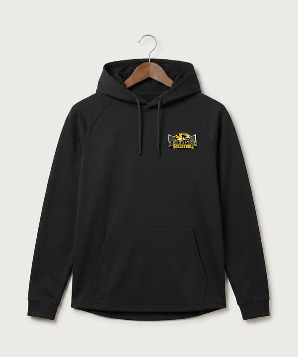 Northwestern Volleyball - Black Hoodie - Left Chest